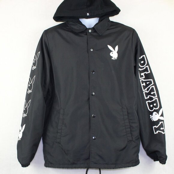 Playboy Windbreaker Poly Coach Jacket Mens Medium - Picture 2 of 9